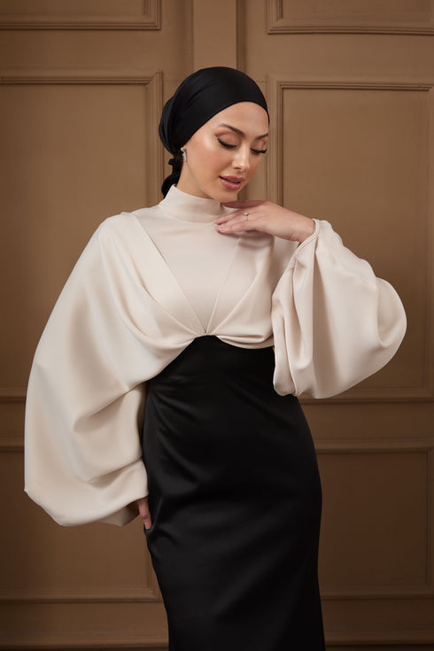Serra Ekru Siyah Abiye